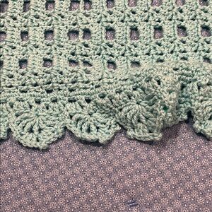 New Handmade androgynous Teal Crochet Blanket for babies 👶